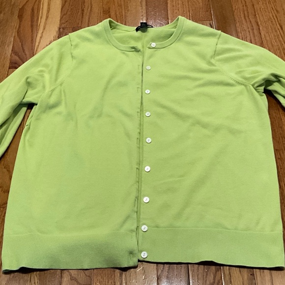 Lands' End Light Green Cardigan Sweater - Picture 1 of 5